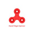 Simple red hand fidget spinner logo