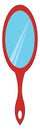 Simple red hand mirror vector illustration Royalty Free Stock Photo