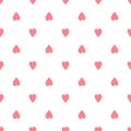 Simple red hearts seamless pattern on white background Royalty Free Stock Photo