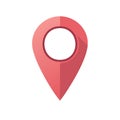 Simple Red Location Pin for Maps and Navigation With Shadow Royalty Free Stock Photo