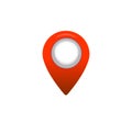 Simple red map pin. Concept of global coordinate, dot, needle tip, ui. Flat style trend modern brand graphic design on