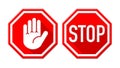Stop Sign with palm hand Royalty Free Stock Photo