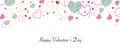 Simple red, pink, green and yellow heart, stars frame greeting card. Royalty Free Stock Photo