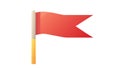 Simple Red Rectangular Flag Icon for Marking & Attention, vector design Generative AI Royalty Free Stock Photo
