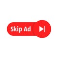 simple red skip or stop ad button Royalty Free Stock Photo