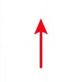 Simple Red Up Arrow Graphic Design Element for Website art top icon line next high rise clean shape