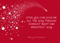 Red Christmas Greeting Card - Shooting Star and Poem