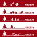 Simple red and white christmas business banners eps10