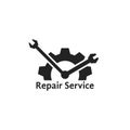 Simple repair service logo like clock