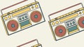 Simple Retro Boombox Seamless Pattern Design, vector design Generative AI Royalty Free Stock Photo