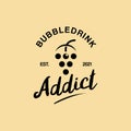 Simple Retro Bubble Drink Logo Fresh Tea or Milk Vector