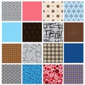 16 simple retro color seamless patterns