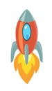 Simple retro spaceship icon.take-off space ship Royalty Free Stock Photo