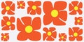 Simple Retro Style Flowers Pattern - Summer or Sping Theme from the 60s, 70s