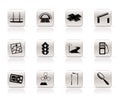 Simple Road, navigation and travel icons - vector