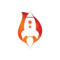 Simple Rocket drop shape concept Logo Vector