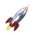 3d render of a rocket isolated on white background Royalty Free Stock Photo