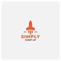 Simple rocket for start up logo design icon