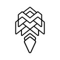 Simple rocket vector logo with a line art style