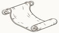 Simple Rolled Parchment Scroll, Classic Document Element, vector design Generative AI Royalty Free Stock Photo