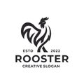 Simple Rooster Chicken Cock Livestock farm Logo Design template