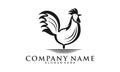 Simple rooster illustration vector logo