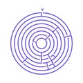 Simple round maze labyrinth game for kids. One of the puzzles from the set of child riddles