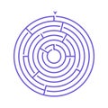 Simple round maze labyrinth game for kids. One of the puzzles from the set of child riddles