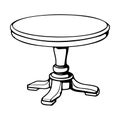 Simple Round Table with Elegant Leg Design for Dining or Work, Suitable for Various Interior Styles and Decor Preferences Royalty Free Stock Photo