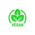 Simple round vegan product green logo
