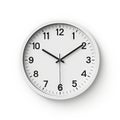 Simple round wall clock with a white background Royalty Free Stock Photo