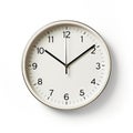 Simple round wall clock with a white background Royalty Free Stock Photo