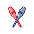 A simple rubber clubs icon for rhythmic gymnastics.