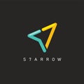 simple S7 arrow icon vector illustration concept design