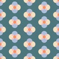 Simple 60s Style Minimal Vector Seamless Floral Pattern Royalty Free Stock Photo