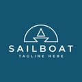 Simple sail boat logo design