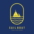 Simple sail boat logo vector illustration design