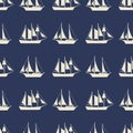 Simple sailboat or ships seamless pattern design