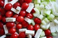 A simple salad for a healthy diet. Cherry tomatoes, celery and slices of cheese. Fresh vegetables for a vitamin diet Royalty Free Stock Photo