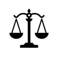 Simple Scale of Justice black color Symbol