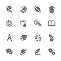 Simple School Subject Icons.