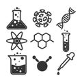 Simple science icon set, vector illustration Royalty Free Stock Photo