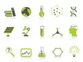 Simple science icons set,green series Royalty Free Stock Photo