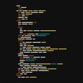 Simple Script Program Code on Dark Background. Vector