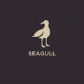 Simple seagull logo black outline line set silhouette logo icon designs vector for logo icon stamp Royalty Free Stock Photo