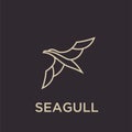 Simple seagull logo black outline line set silhouette logo icon designs vector for logo icon stamp Royalty Free Stock Photo