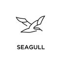 Simple seagull logo black outline line set silhouette logo icon designs vector for logo icon stamp