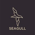 Simple seagull logo black outline line set silhouette logo icon designs vector for logo icon stamp Royalty Free Stock Photo