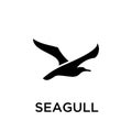 Simple seagull logo black outline line set silhouette logo icon designs vector for logo icon stamp Royalty Free Stock Photo