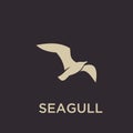 Simple seagull logo black outline line set silhouette logo icon designs vector for logo icon stamp Royalty Free Stock Photo